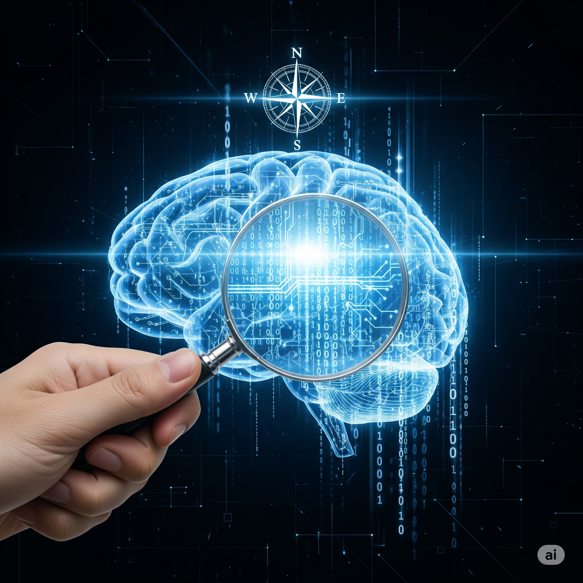 Illustrazione che simboleggia la trasparenza e l'etica nell'intelligenza artificiale.